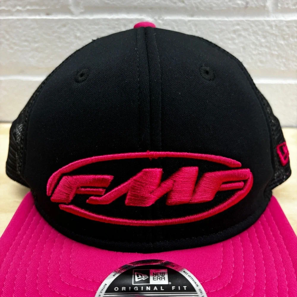 FMF Hat Cap Snap Back Womens Pink‎ Black Trucker Racing Dirt Biking Adjustable